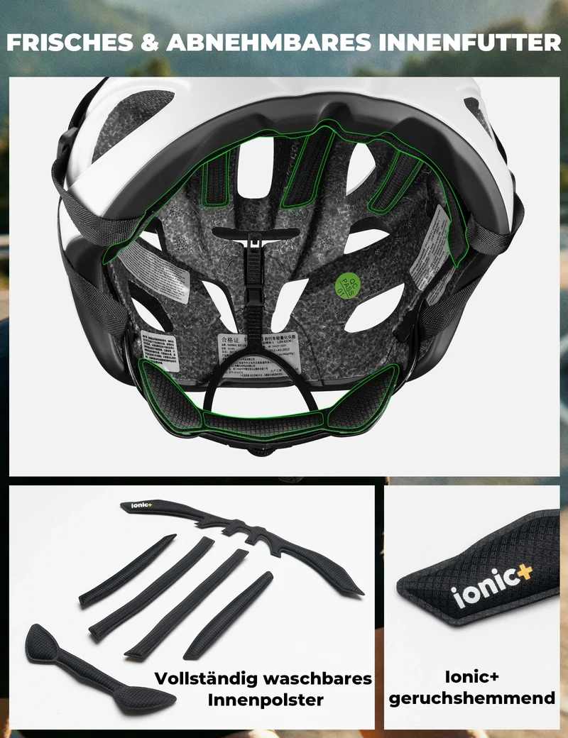 Fahrradhelm 58-62cm Leichtgewicht 240g Antibakteriell