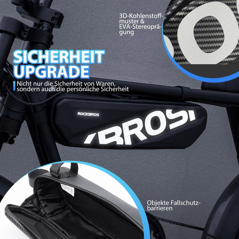 ROCKBROS Fahrrad Rahmentasche Wasserdicht Oberrohr Tasche 4.5L 슈바르츠