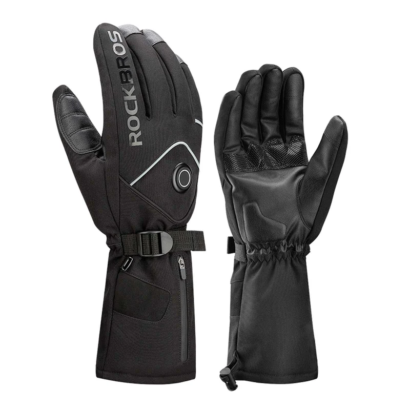 ROCKBROS Wanter Skihandschuhe Wiederaufladbare Beheizte Handschuhe Schwarz