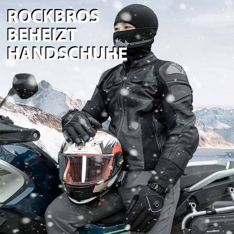 ROCKBROS Wanter Skihandschuhe Wiederaufladbare Beheizte Handschuhe Schwarz