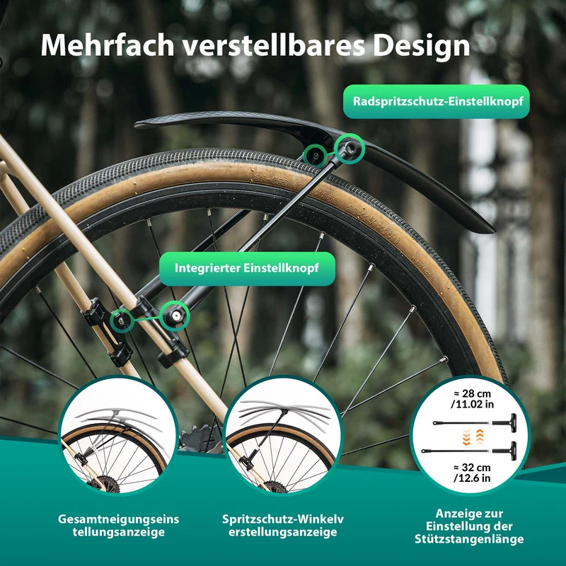 ROCKBROS Rennrad Schutzblech 세트(27,5 Zoll Fahrräder 퀵 릴리스)