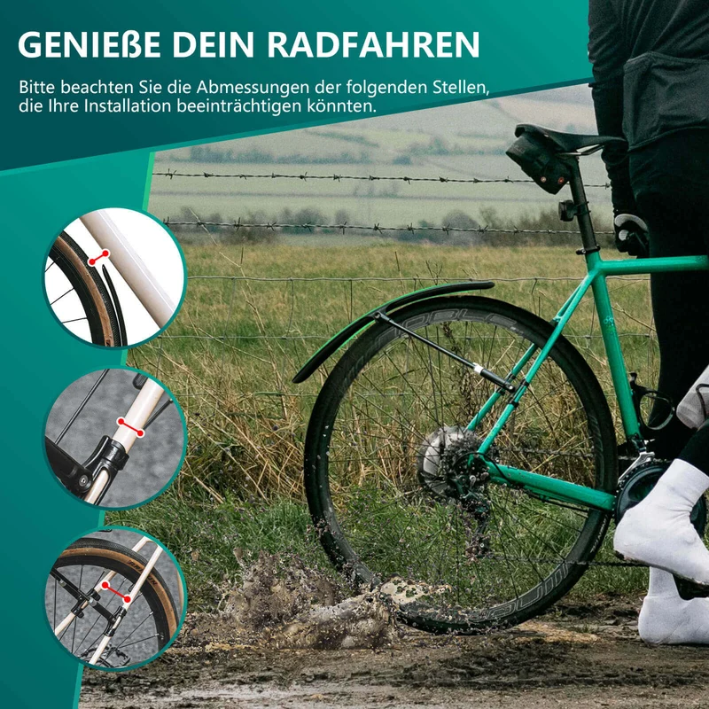 ROCKBROS Rennrad Schutzblech 세트(27,5 Zoll Fahrräder 퀵 릴리스)