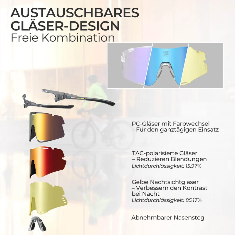 Fahrradbrille Drei-Gläser 구성 시스템 - BOUNDLESS 시리즈
