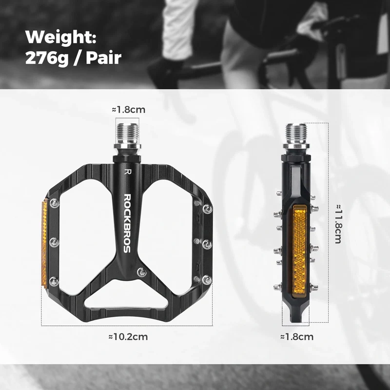 Aluminum Alloy Lightweight Reflective Bike Pedals