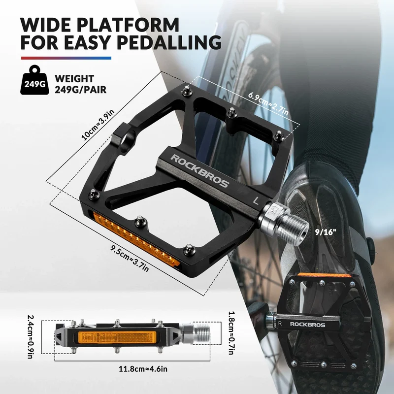 Aluminum Alloy Reflective Bike Pedals