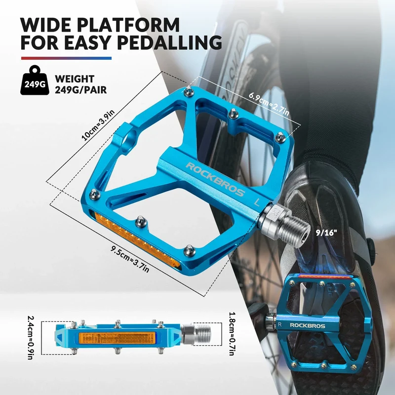 Aluminum Alloy Reflective Bike Pedals