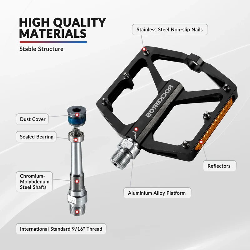 Aluminum Alloy Reflective Bike Pedals