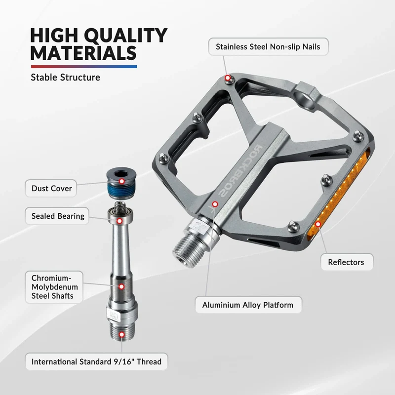Aluminum Alloy Reflective Bike Pedals