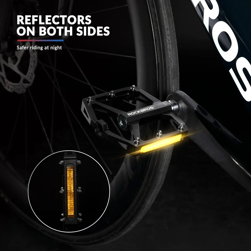 Aluminum Alloy Reflective Bike Pedals