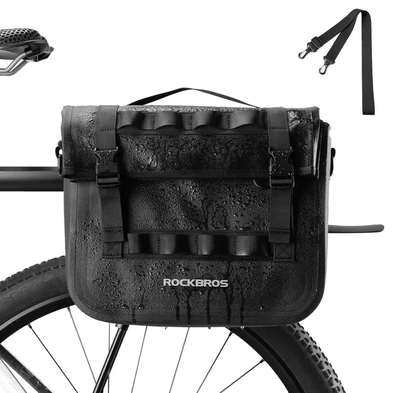 ROCKBROS Wasserdicht Fahrrad Gepäckträgertasche mit Schultergurt hinden 15L