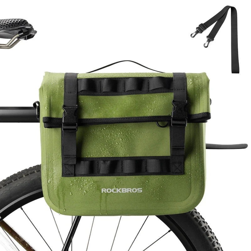 ROCKBROS Wasserdicht Fahrrad Gepäckträgertasche mit Schultergurt hinden 15L