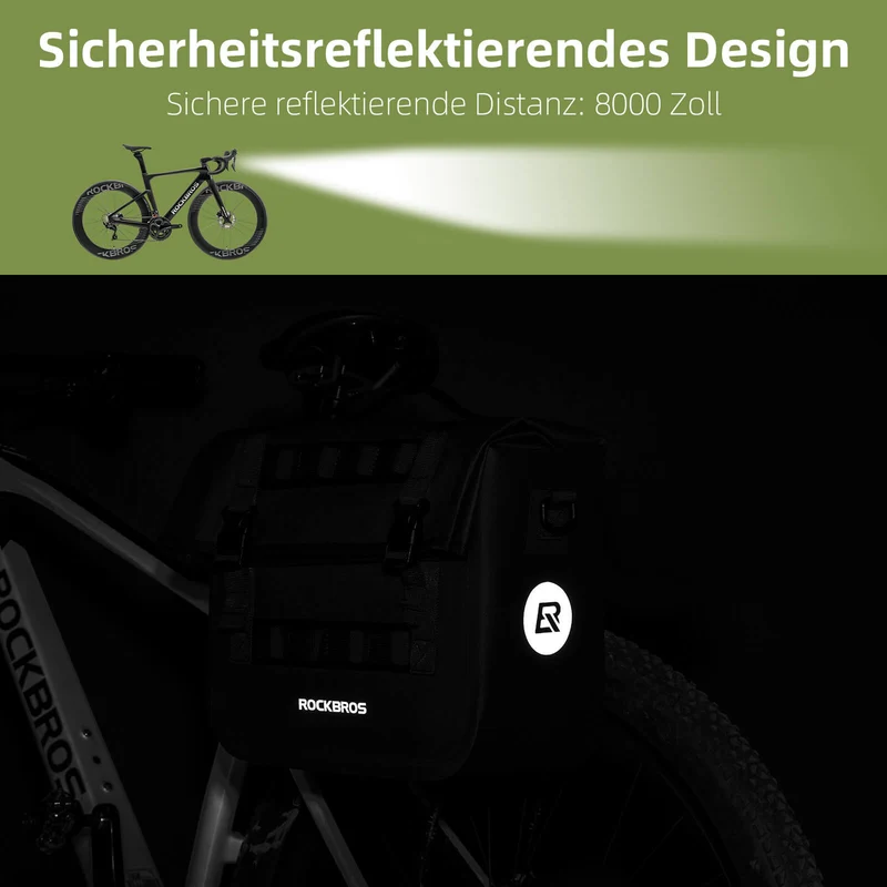ROCKBROS Wasserdicht Fahrrad Gepäckträgertasche mit Schultergurt hinden 15L