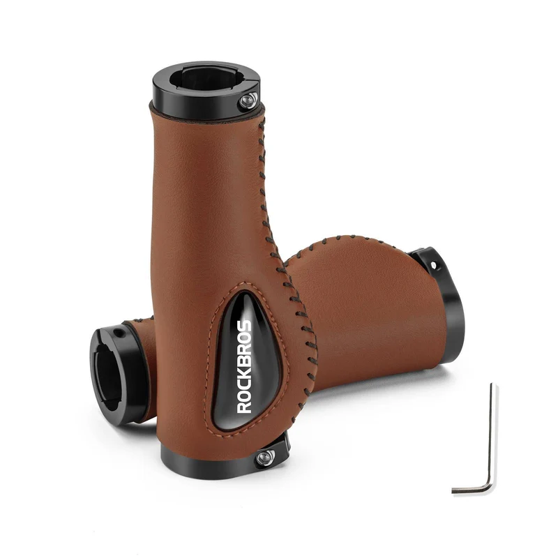 ROCKBROS Fahrradgriffe Ledergriffe für Lenker mit 22,2 mm Durchmesser