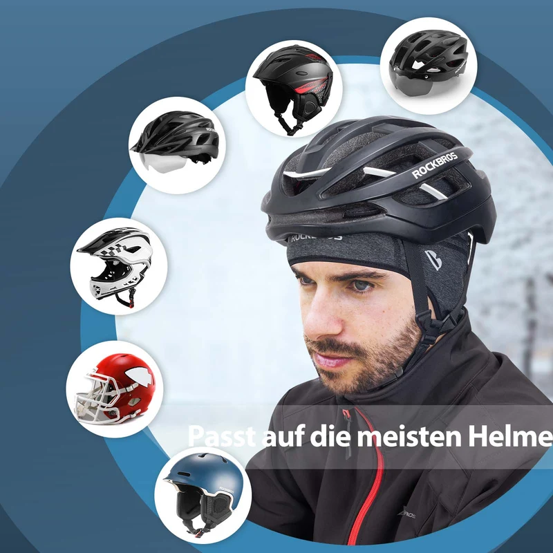 ROCKBROS 겨울 Fahrrad Mütze Winddicht Helmmütze mit Brillenlöcher