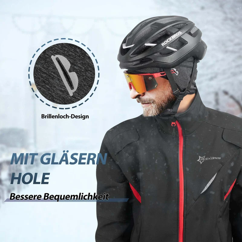 ROCKBROS 겨울 Fahrrad Mütze Winddicht Helmmütze mit Brillenlöcher