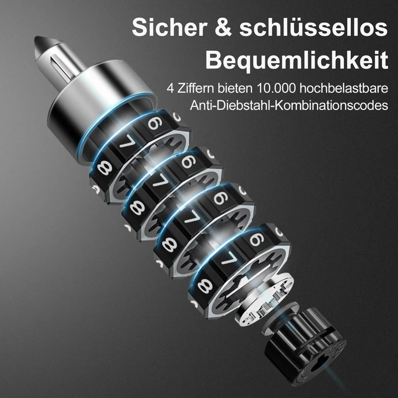 ROCKBROS Zahlenschloss mit 4-Stellegem Zahlencode 96 cm Länge