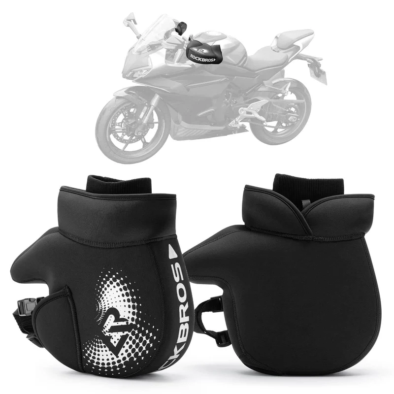 ROCKBROS Winter Lenkerstulpen Winddicht Motorrad Handschuhe Schwarz