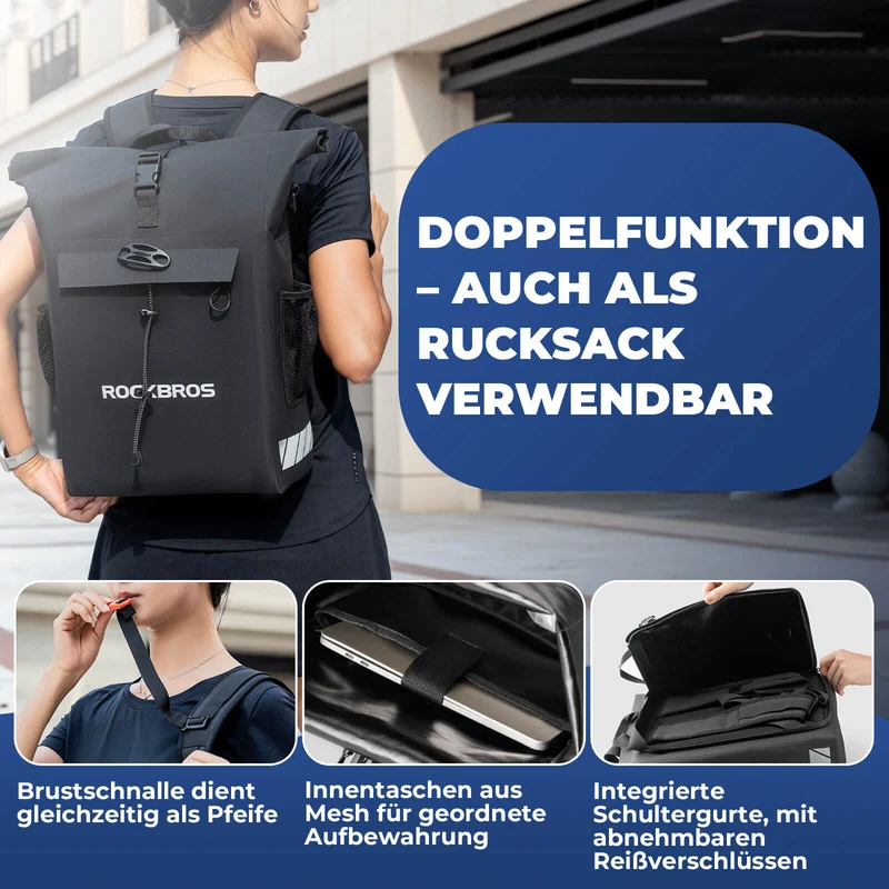 3 in 1 Wasserdicht Gepäckträgertasche 배낭 Umhängetasche 18L