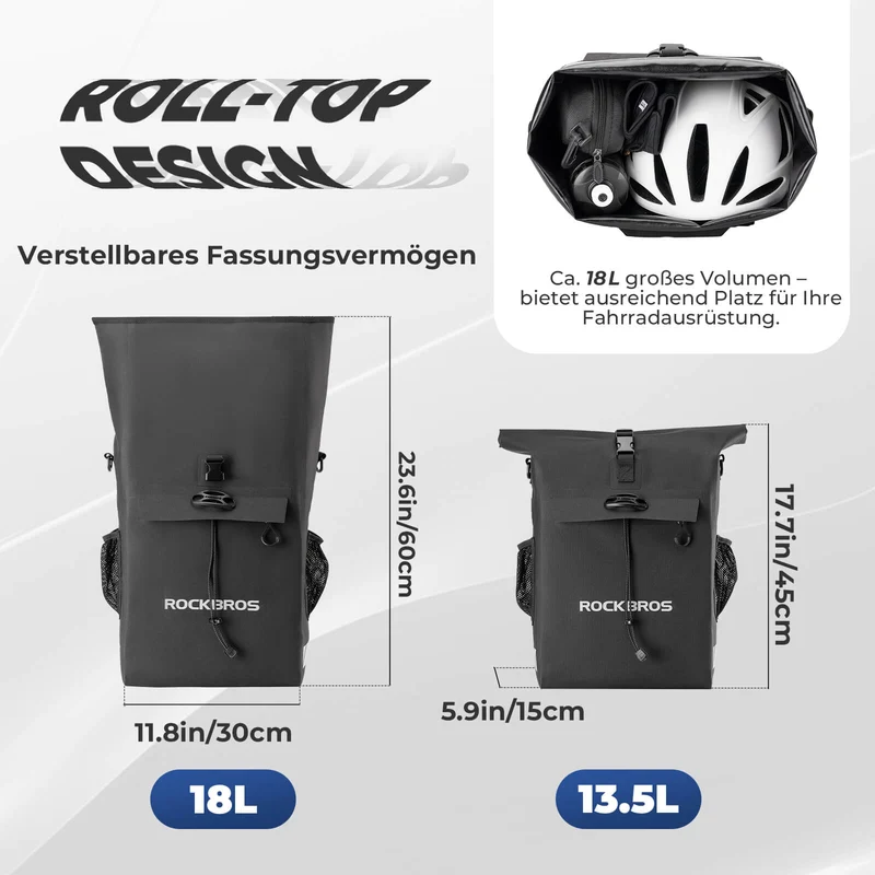 3 in 1 Wasserdicht Gepäckträgertasche 배낭 Umhängetasche 18L