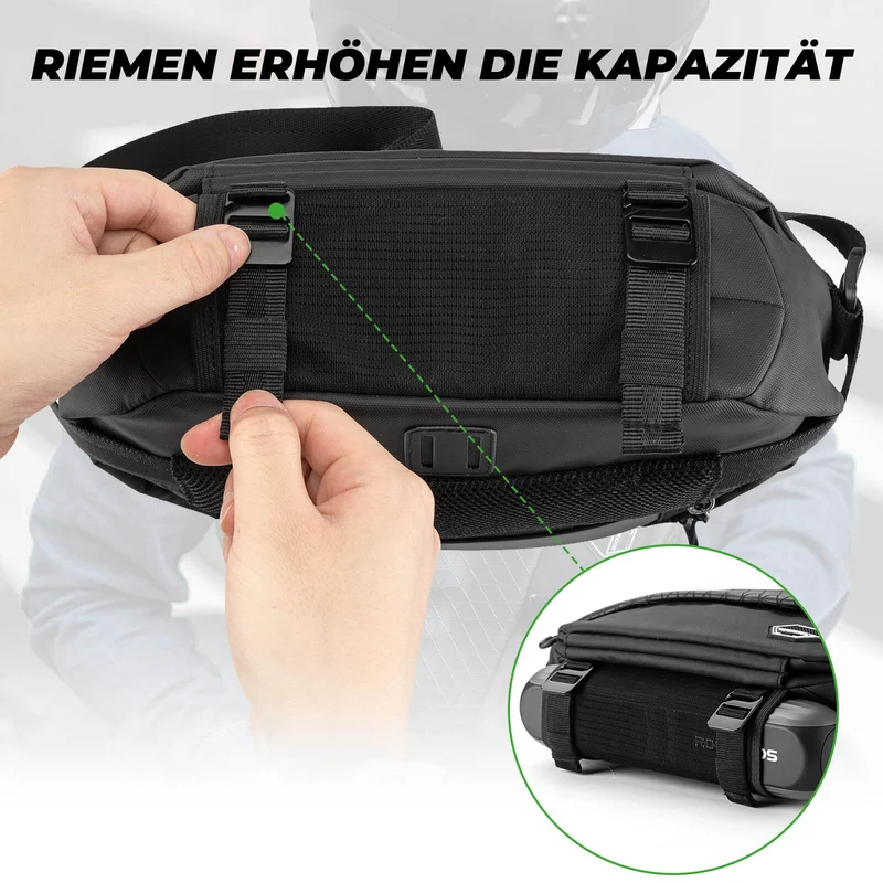 ROCKBROS Wasserdichte Multifunktionstasche Lenkertasche mit Erweiterbarer Kapazität