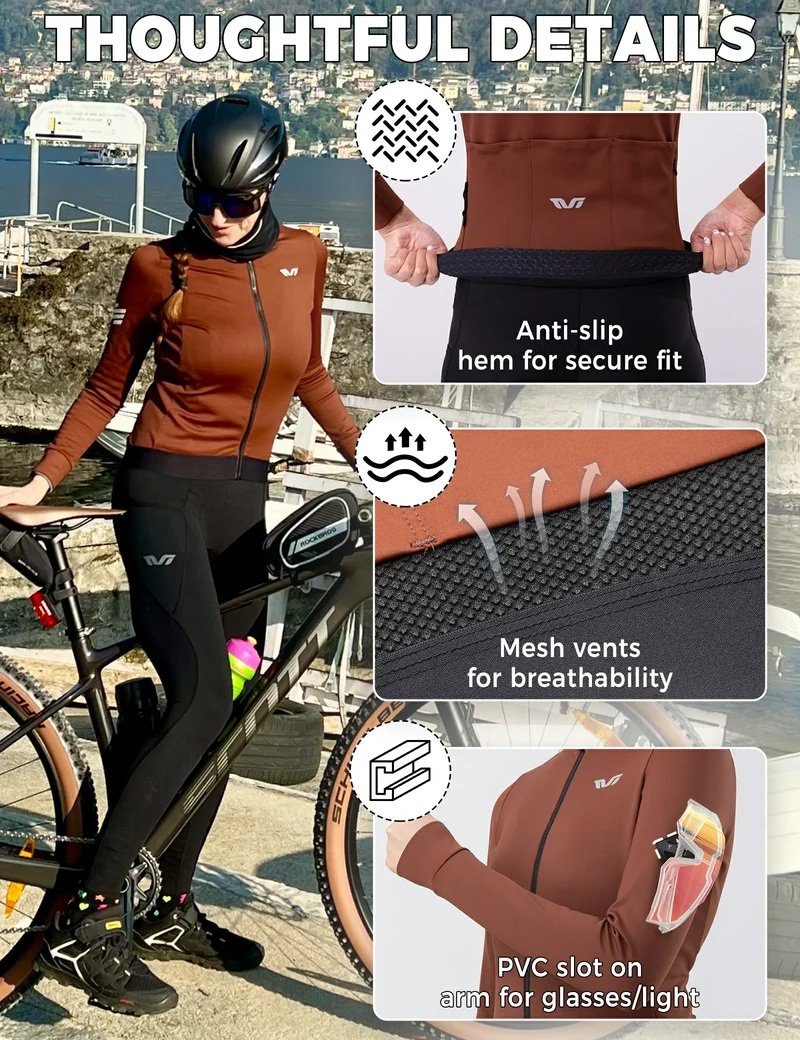 TVI Radtrikot Damen-Radsporttrikot Langarm Warm