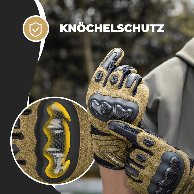 ROCKBROS 겨울 Fahrradhandschuhe Atmungsaktiv Schlagfest 터치스크린 브라운