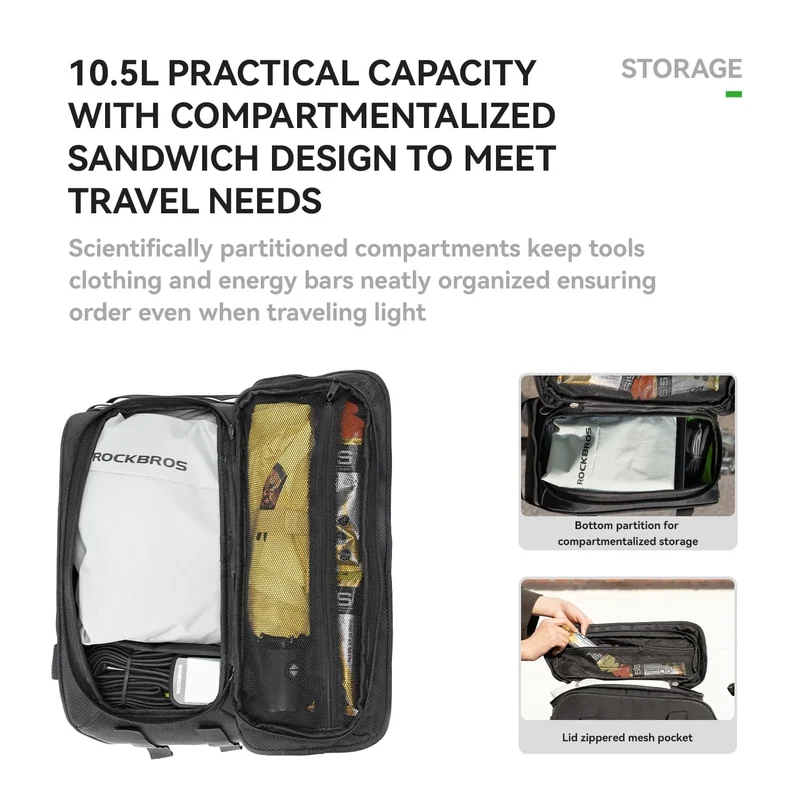 Large Capacity Bike Rear Rack Bag Backpack