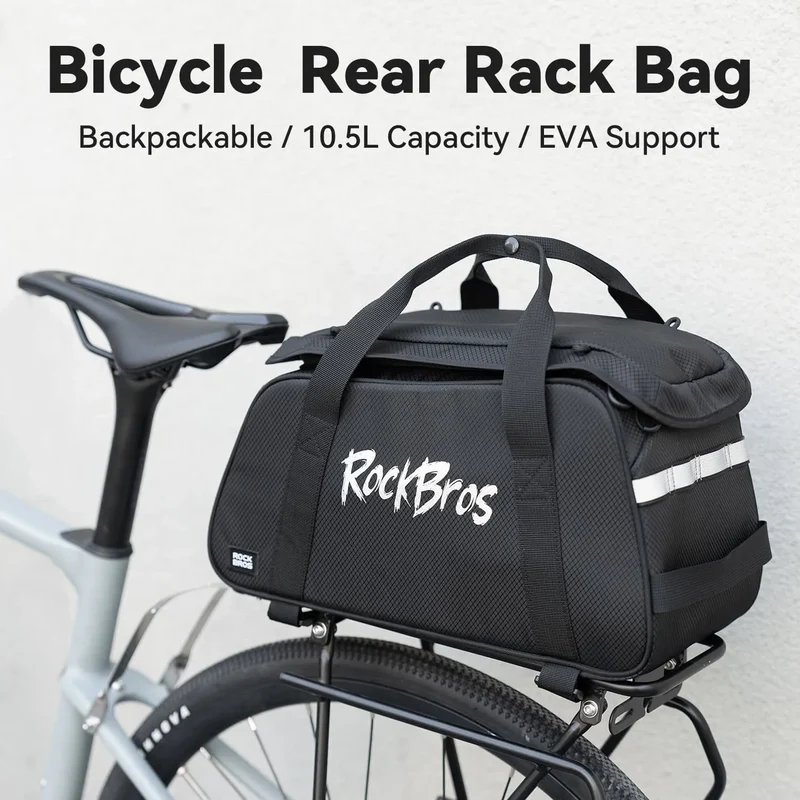 Large Capacity Bike Rear Rack Bag Backpack
