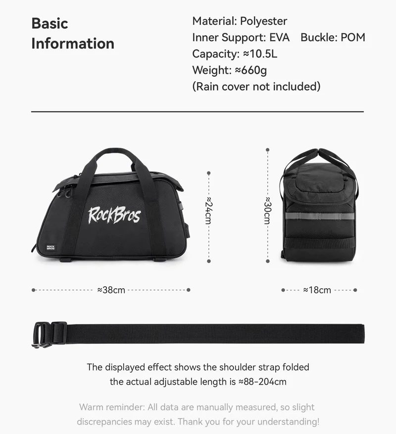 Large Capacity Bike Rear Rack Bag Backpack