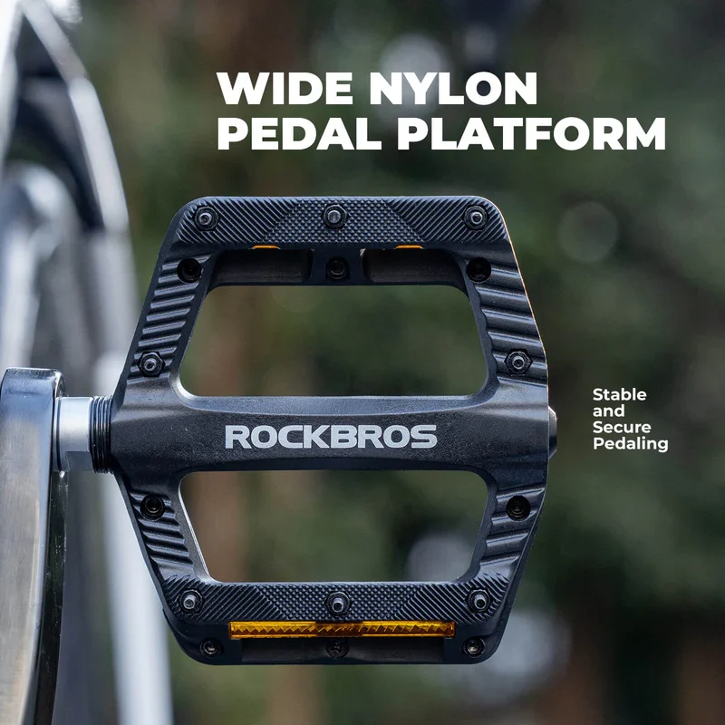 Wide Nylon Flat Bike Pedals