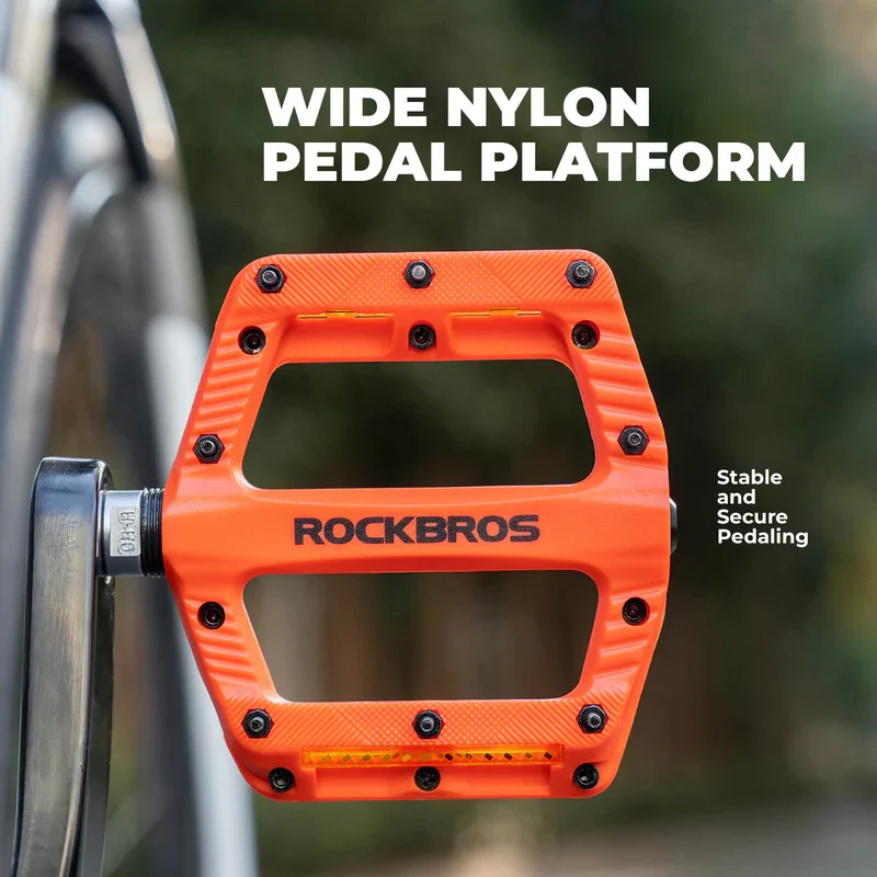 Wide Nylon Flat Bike Pedals