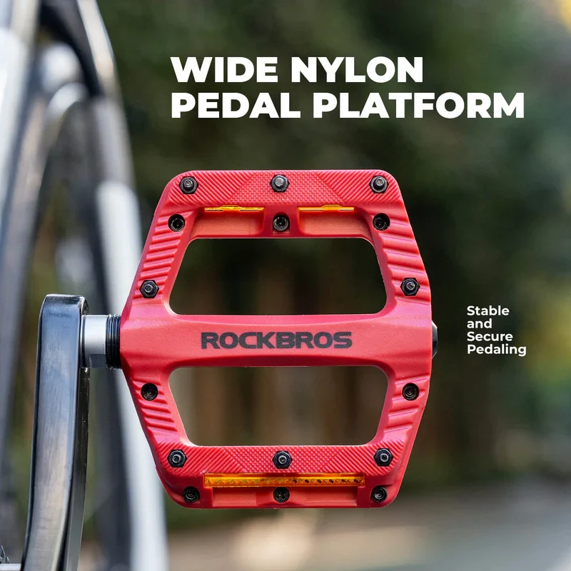 Wide Nylon Flat Bike Pedals