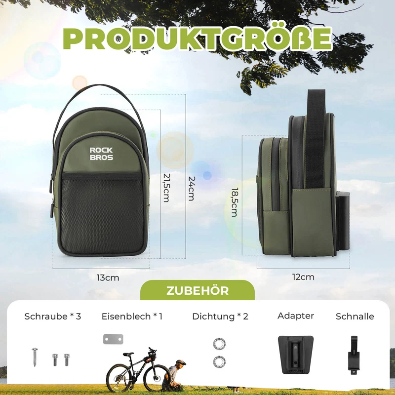 Lenkertasche fir Klapprad/Brompton 1,8L