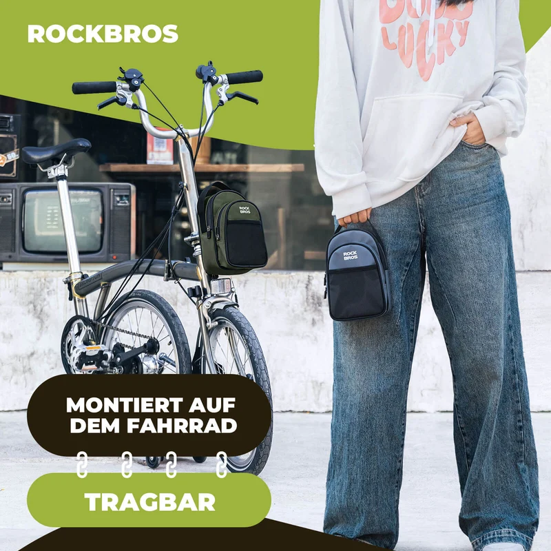 Lenkertasche fir Klapprad/Brompton 1,8L