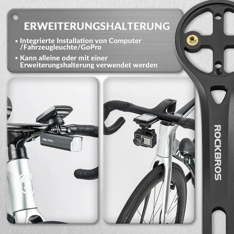 ROCKBROS Fahrradcomputer Halterung Kompatibel mit Garmin/Wahoo/Bryton/GPS
