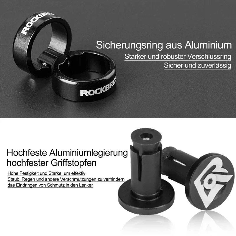 ROCKBROS Ultra-Leicht Fahrradgriffe aus Gummi mit 알루미늄 잠금 디자인