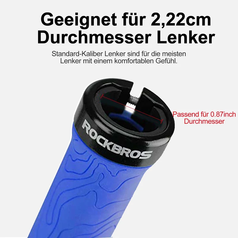 ROCKBROS Ultra-Leicht Fahrradgriffe aus Gummi mit 알루미늄 잠금 디자인