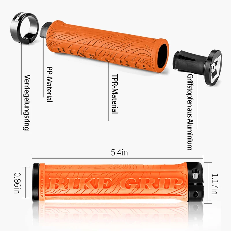 ROCKBROS Ultra-Leicht Fahrradgriffe aus Gummi mit 알루미늄 잠금 디자인