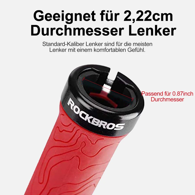ROCKBROS Ultra-Leicht Fahrradgriffe aus Gummi mit 알루미늄 잠금 디자인