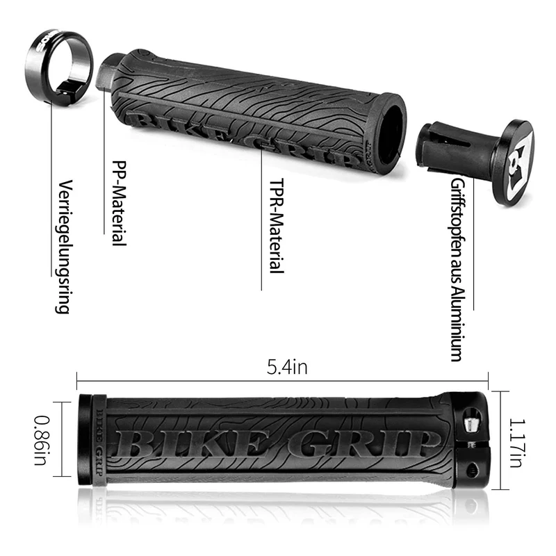 ROCKBROS Ultra-Leicht Fahrradgriffe aus Gummi mit 알루미늄 잠금 디자인