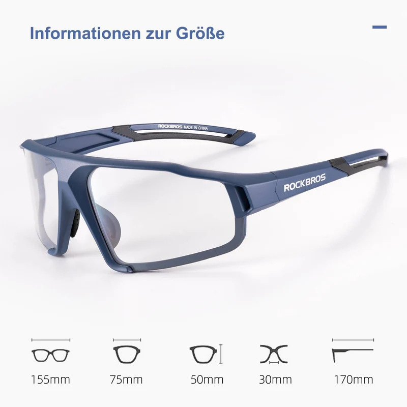 ROCKBROS Photochrome Sonnenbrille fir Outdoor-Aktivitéiten Unisex