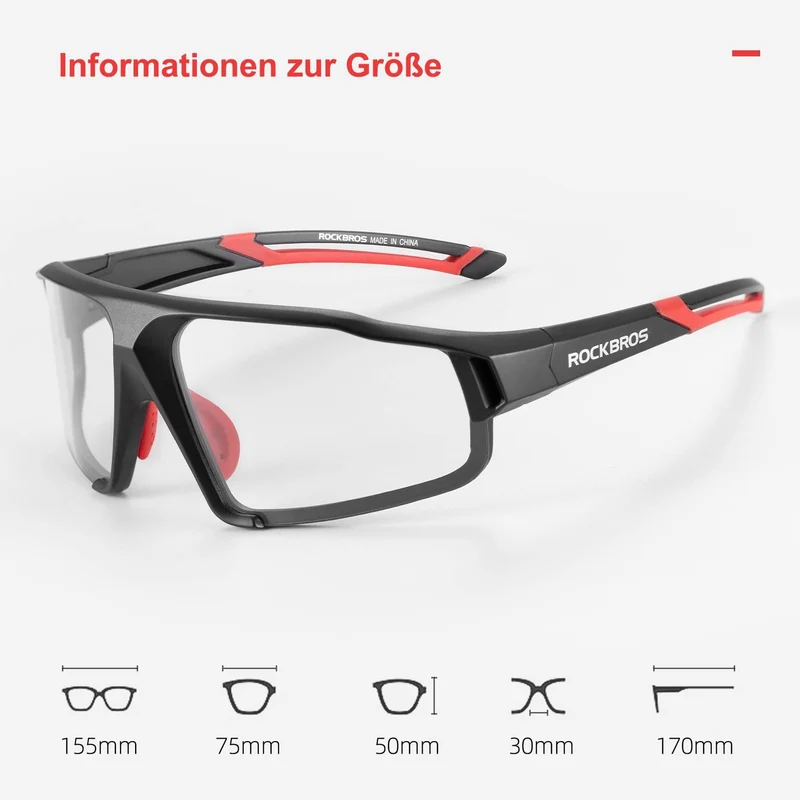ROCKBROS Photochrome Sonnenbrille fir Outdoor-Aktivitéiten Unisex