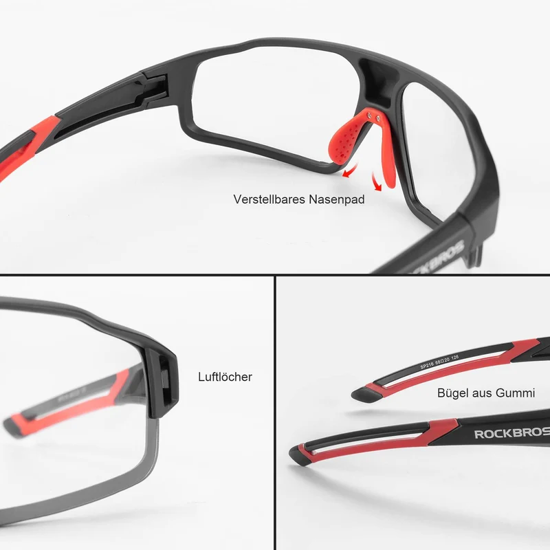 ROCKBROS Photochrome Sonnenbrille fir Outdoor-Aktivitéiten Unisex