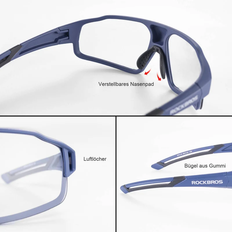 ROCKBROS Photochrome Sonnenbrille fir Outdoor-Aktivitéiten Unisex