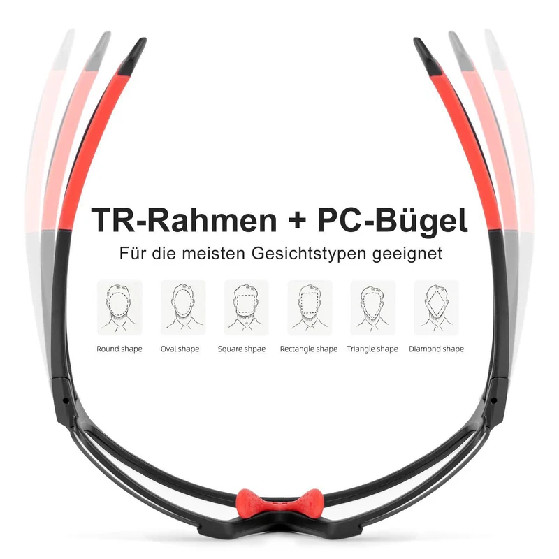 ROCKBROS Photochrome Sonnenbrille fir Outdoor-Aktivitéiten Unisex
