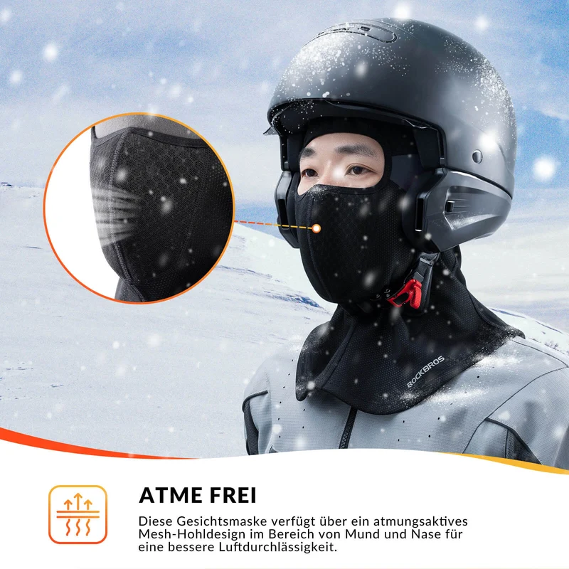 ROCKBROS Sturmhaube Wanter Balaclava Gesichtsmaske Warm Winddicht