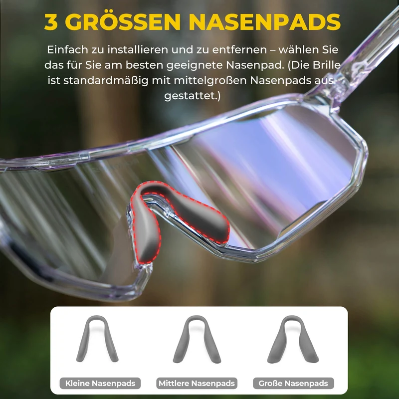 ROCKBROS Fahrradbrille Polarisierte Sonnenbrille UV-Schutz Wechsel-Nasenpads Damen/Herren