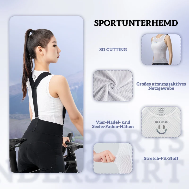 ROCKBROS Damen Sporttop Atmungsaktiv 베이스레이어 Unterhemd für Radfahren