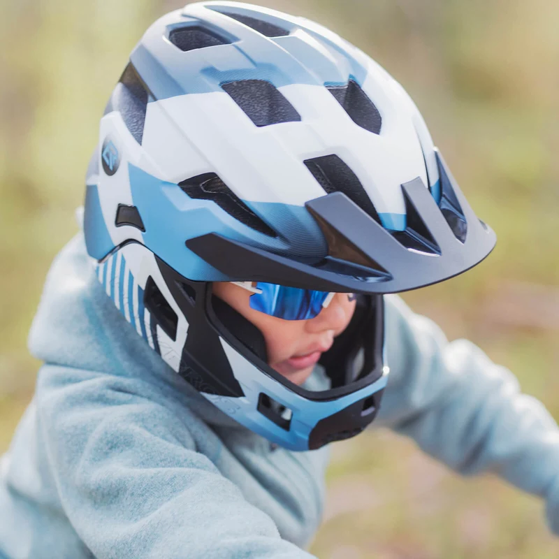 ROCKBROS Kinderhelm BMX MTB 내리막 헬멧 mit Abnehmbarem Kinnschutz und Krempe