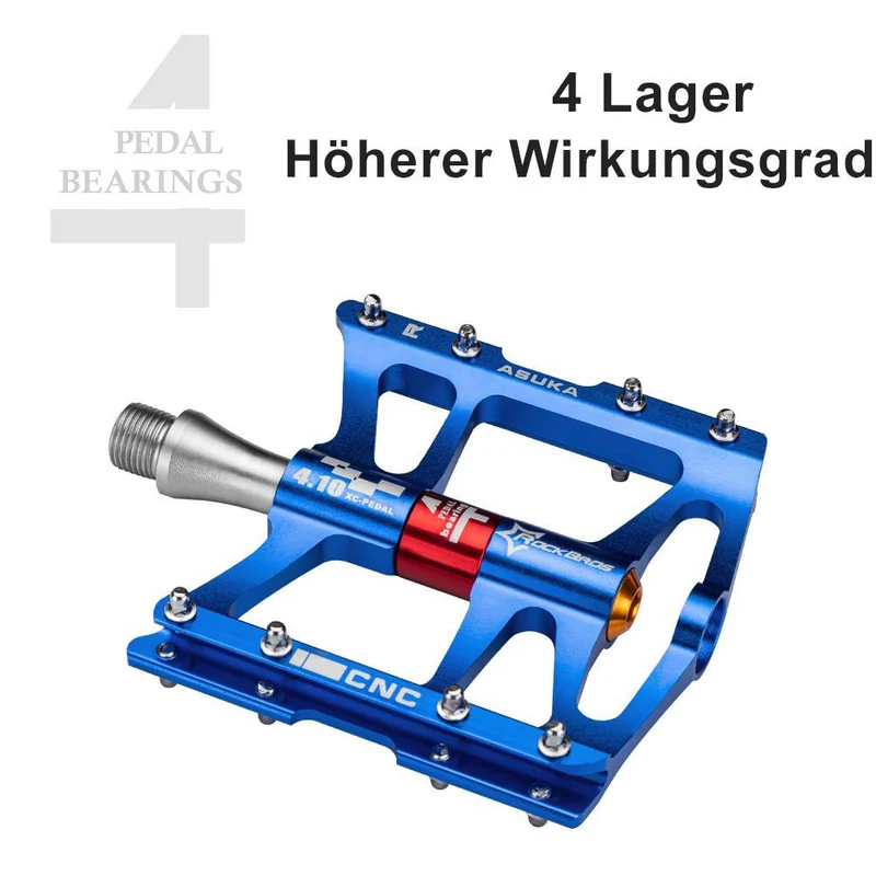 ROCKBROS Fahrrad Pedale 9/16 fir MTB/BMX/Rennrad 4 Sealed Bearings